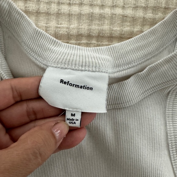 Reformation White Ribbed Tank Top - Picture 5 of 6